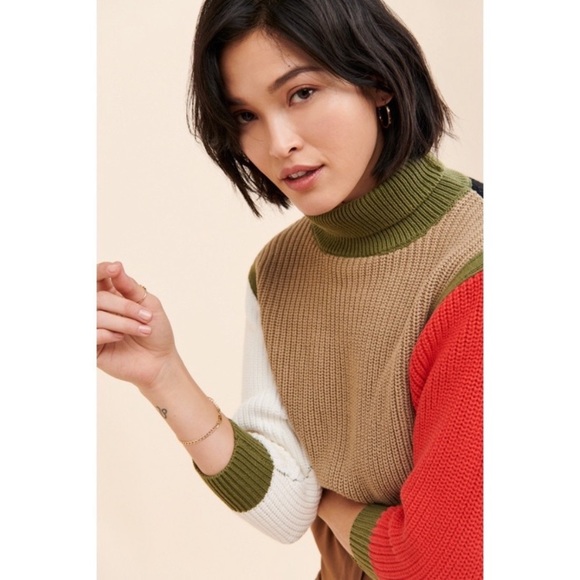 Anthropologie CALLAHAN Ruthie Colorblocked Turtleneck Sweater - Picture 3 of 6
